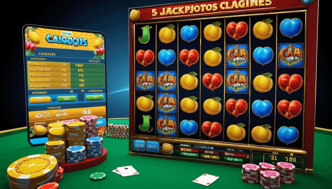 Payment method icons and casino game selection screen